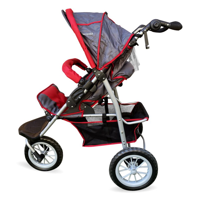 Girls Lightweight Jogging Stroller Red-Grey