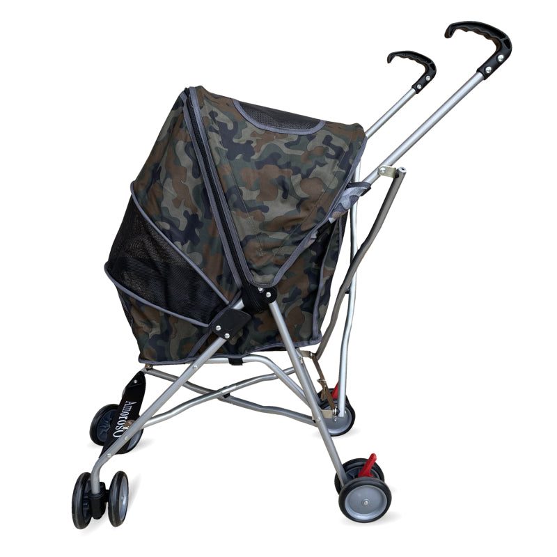 Camo Dog Stroller Pet Umbrella Folding Doggie Carriage