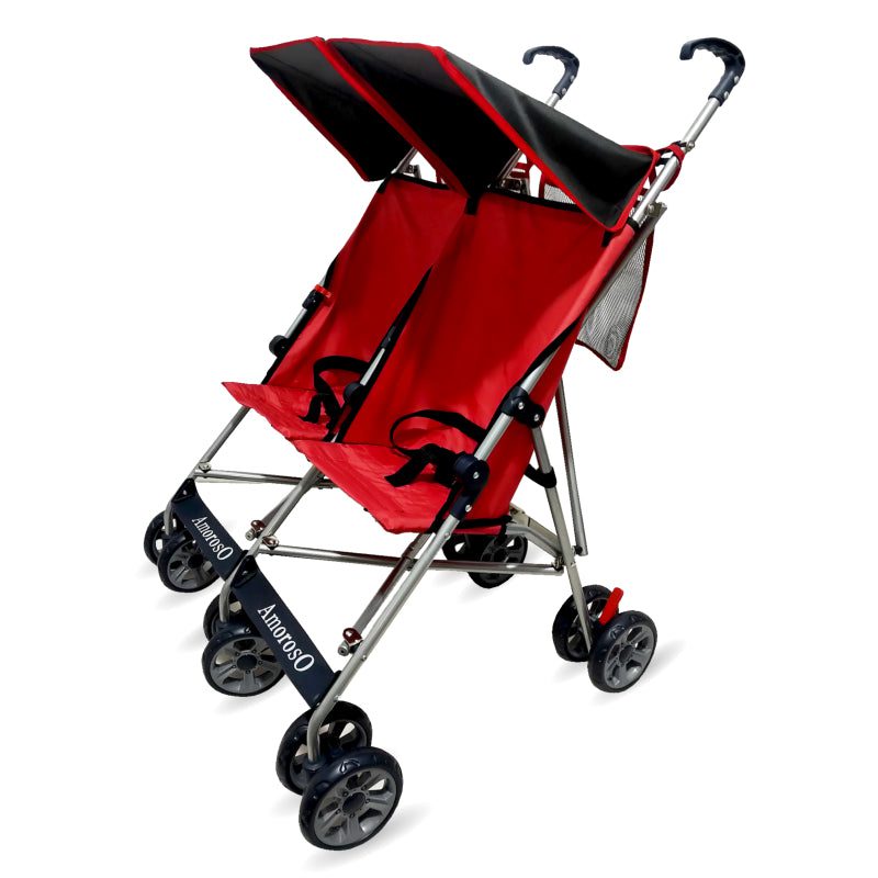 Lightweight Red Twin Umbrella Stroller