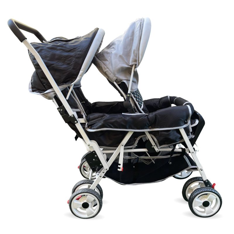 Lightweight Deluxe Double Stroller For Twins - Black