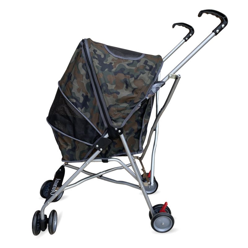4 Wheel Folding Camo Pet Umbrella Dog Stroller
