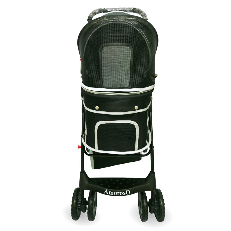 Buy Deluxe 4 Wheel Dog Stroller Black Medium Amoroso Baby