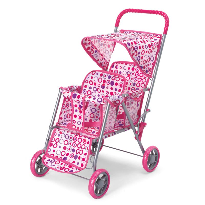 Pink Double Doll Stroller