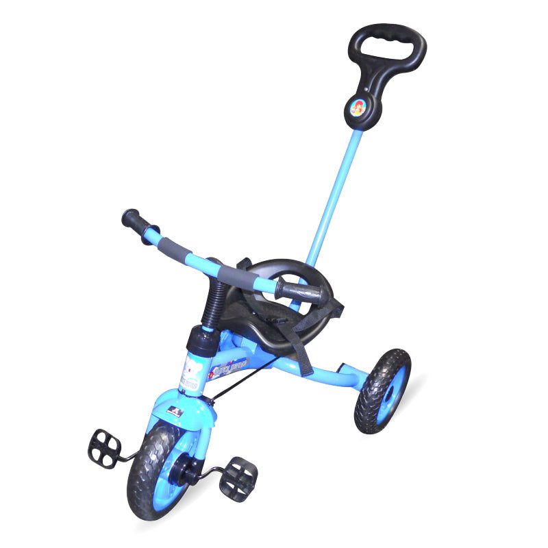 3 Wheel Blue Tricycle With Push Handle